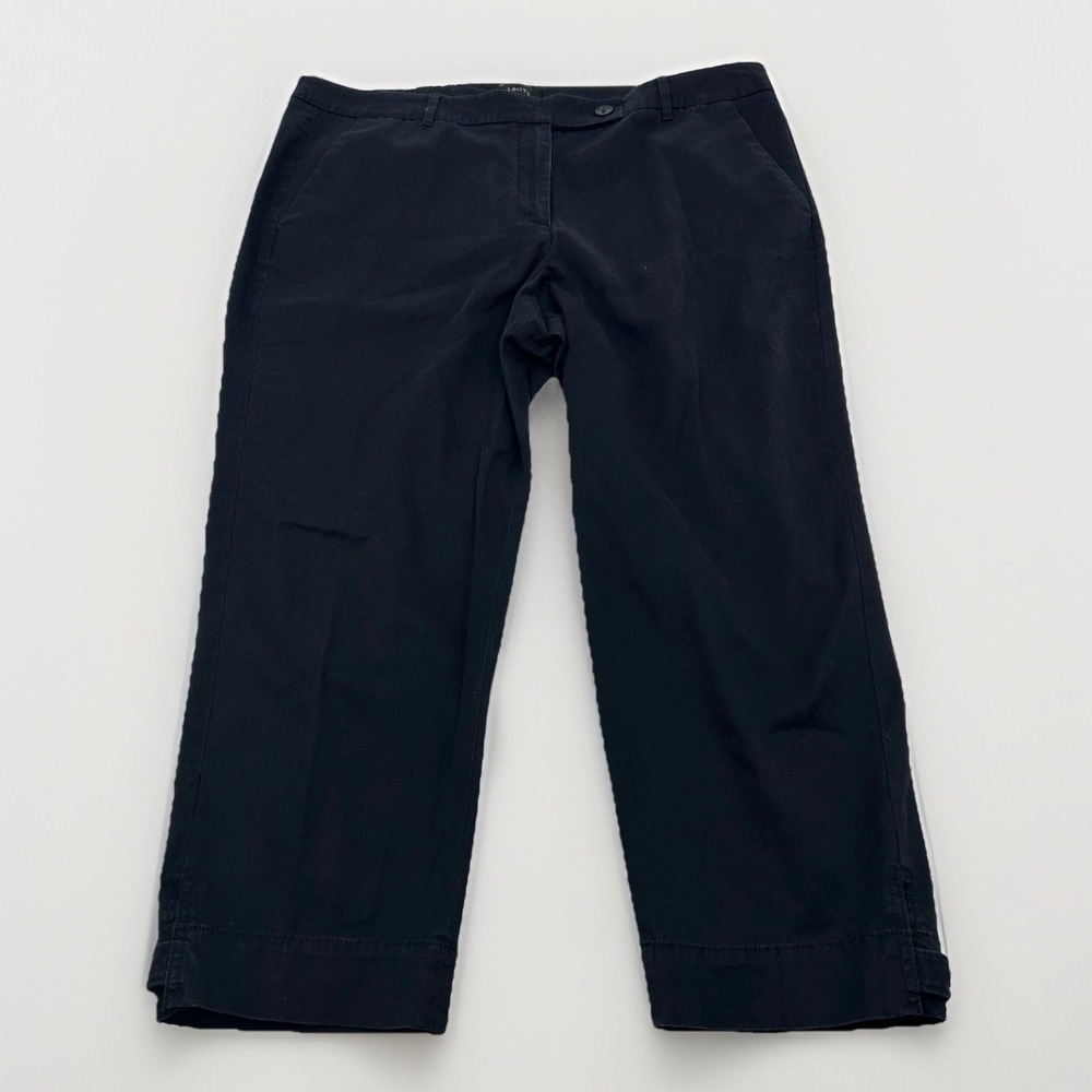Talbots The Perfect Skimmer Pants Womens 16 Black Cotton Blend‎ Cropped Trousers